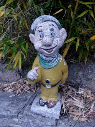 Lote figuras piedra jardin blancanieves ...