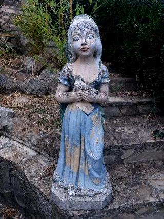 Lote figuras piedra jardin blancanieves ...