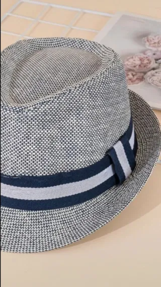 Cappello elegante da uomo blu/grigio
