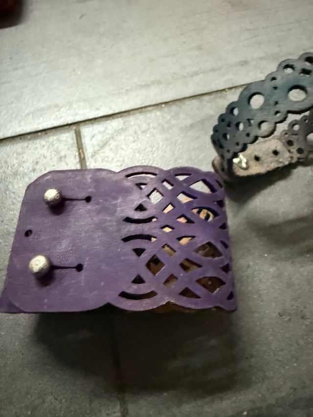 2 x Brazalete de cuero tintado