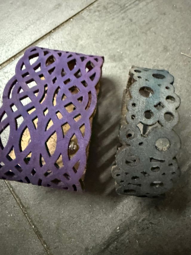 2 x Brazalete de cuero tintado