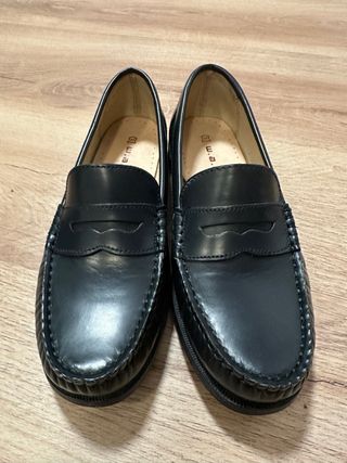 Zapatos comunión niño, piel azul marino, talla 37