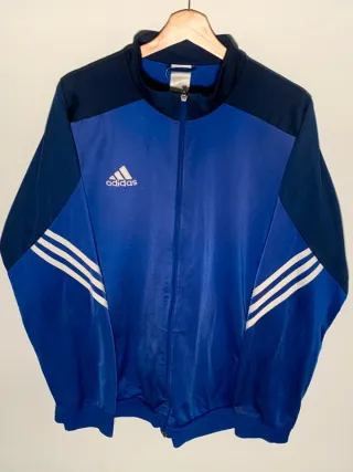 Sudadera Adidas vintage, Chaqueta retro Y2K azul