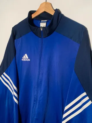 Sudadera Adidas vintage, Chaqueta retro Y2K azul