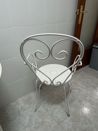 4 sedie vintage in ferro battuto