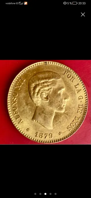 25 Pesetas 1879 Oro Alfonso XII