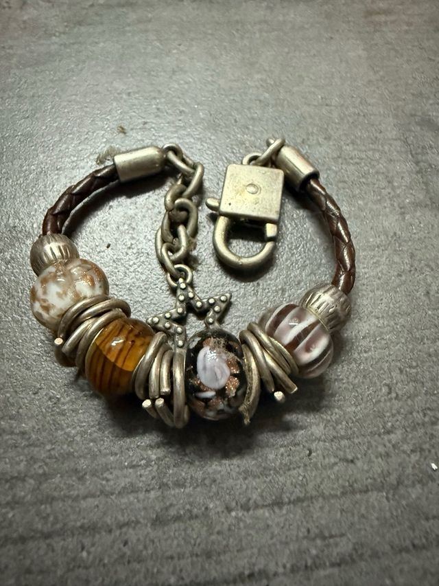 Pulsera cuero y zamac