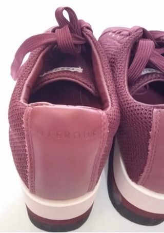 Zapatos cuña morados talla 37
