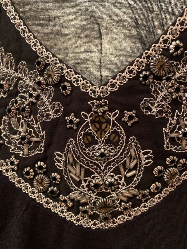 Camiseta azul con brillo y manga corta