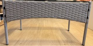 Mesa Ratán Gris y Cristal Exterior