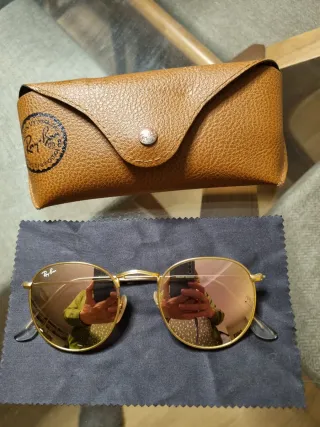 Ray-Ban Round Polarizadas Doradas Rosadas