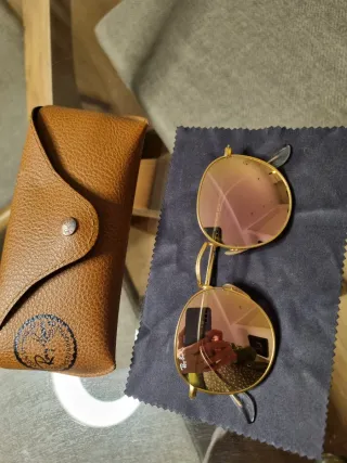 Ray-Ban Round Polarizadas Doradas Rosadas