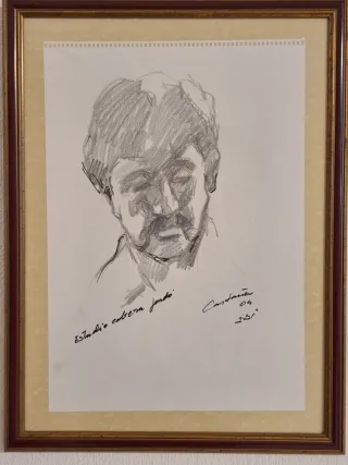 Dibujo a lápiz de cabeza masculina