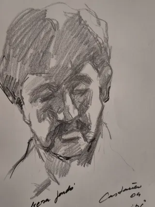 Dibujo a lápiz de cabeza masculina