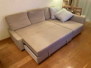 Sofá Cama Ikea Beige con Almacenaje