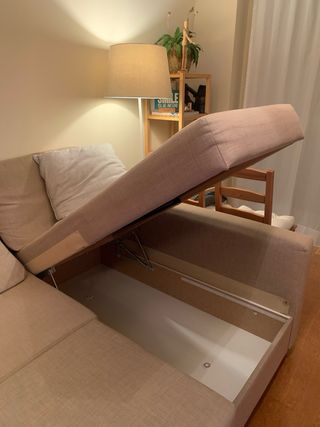 Sofá Cama Ikea Beige con Almacenaje