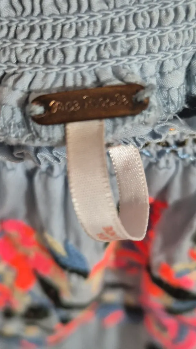 Vestido Free People bordado azul