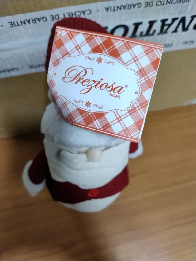 Fermaporta Babbo Natale Tessuto Rosso Bianco