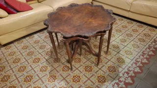 Tavolino da salotto in mogano 1940 con 4 tavoli rimovibili