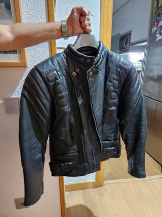 Chaqueta Cuero Moto Mujer Negra