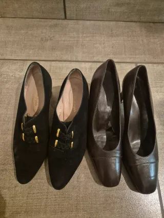 2 Pares Zapatos Vestir Piel Ante Talla 40 