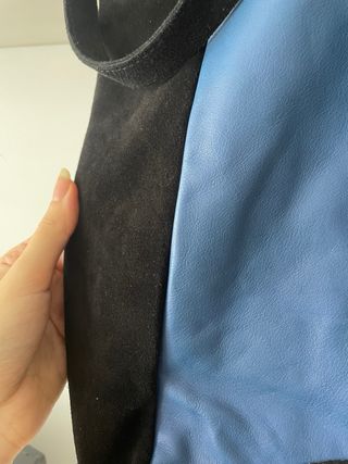 Bolso Zara Piel Azul y Negro