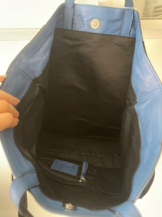 Bolso Zara Piel Azul y Negro