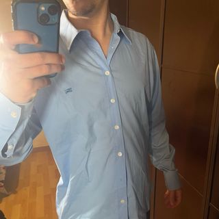 Camisa Burberry Azul Pastel Vintage