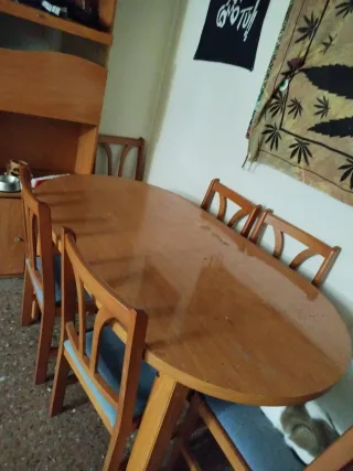 Mesa comedor grande con 6 sillas