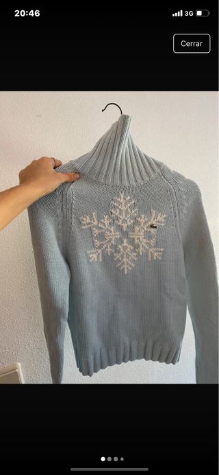 Jersey Lacoste azul cielo con copo de nieve