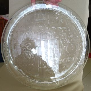 Piatto centrotavola natalizio inciso