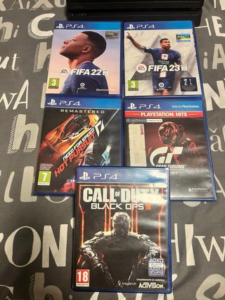 PS4 1TB Negra + 5 Juegos+2 mandos y cargador mando