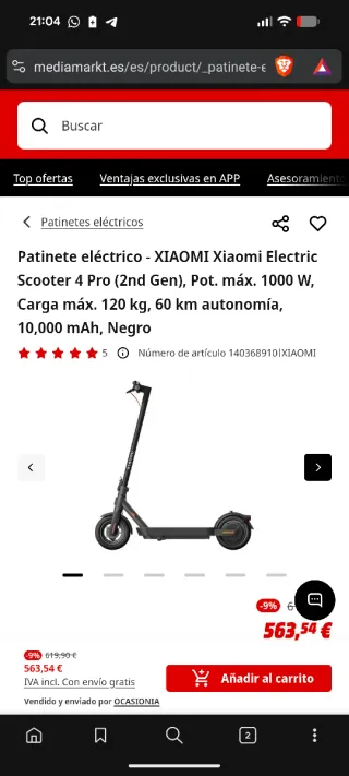 Patinete XIAOMI Electric Scooter 4 Pro (2nd gen)