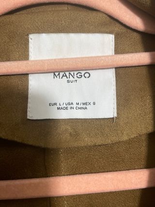 Chaqueta Antelina Mango Marrón Talla M