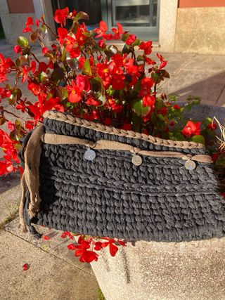 Bolso Clutch Trapillo Gris y Marrón