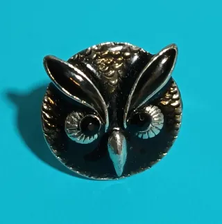 Anillo Búho Negro y Plateado