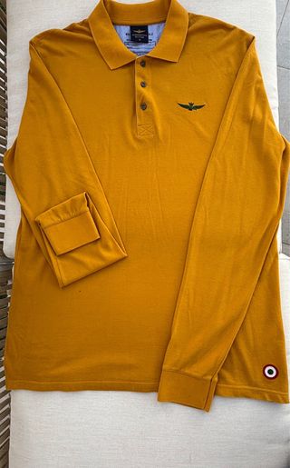 Polo manga larga color mostaza Aeronáutica Militar