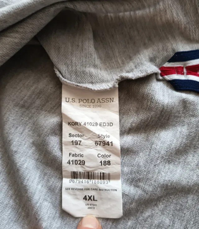 Polo U.S. Polo Assn. Grigio 4XL