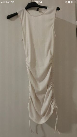 Vestito Divided bianco con lacci taglia XS
