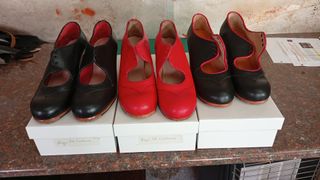 Zapatos Flamenco Negros y Rojos Talla 38