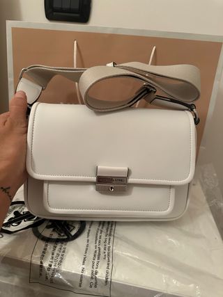 Borsa Michael Kors bianca con chiusura argento