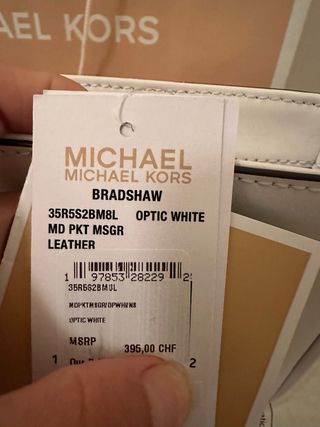 Borsa Michael Kors bianca con chiusura argento