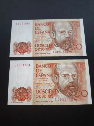200 Pesetas España 1980 Billete