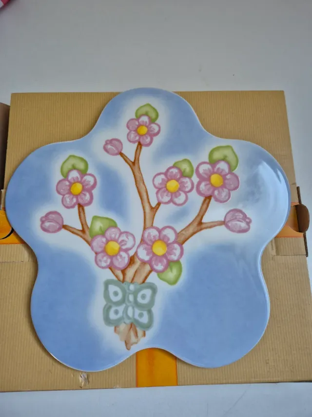 Sottopentola Thun fiori rosa e blu