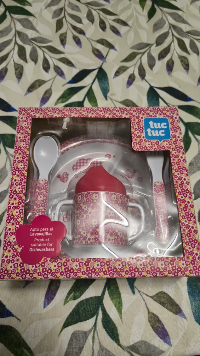 Vajilla bebé 3 piezas Tuc Tuc floral