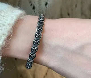 Pulsera esclava flores plata 925