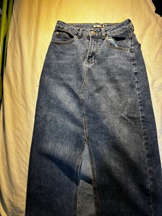 Falda vaquera larga azul