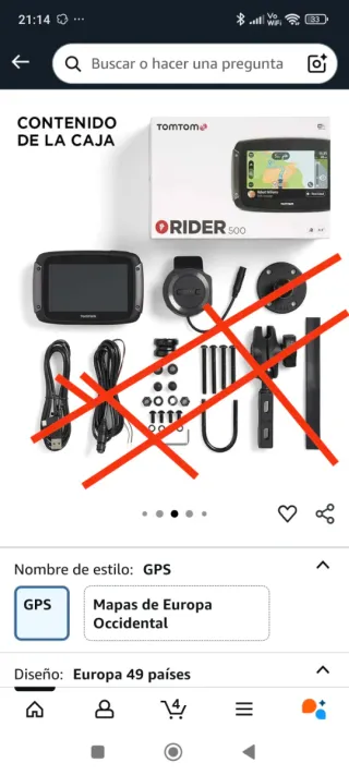 GPS TomTom Rider 500 para Moto