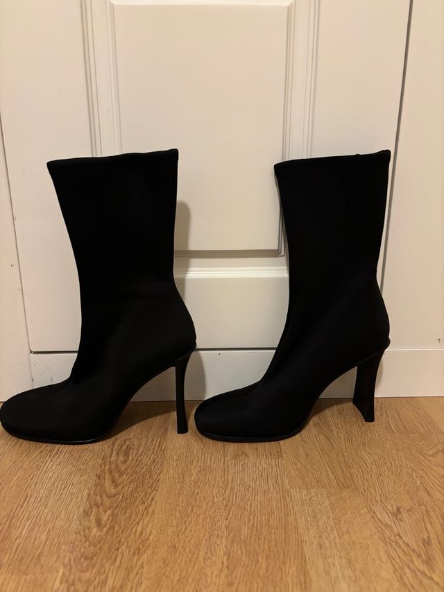 Botas Mango Tacón Negras Talla 38