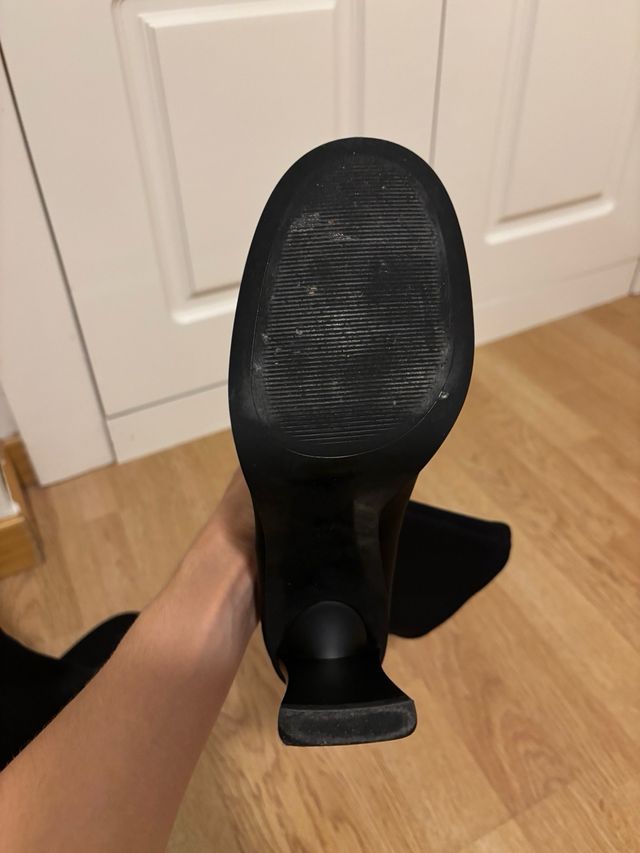 Botas Mango Tacón Negras Talla 38